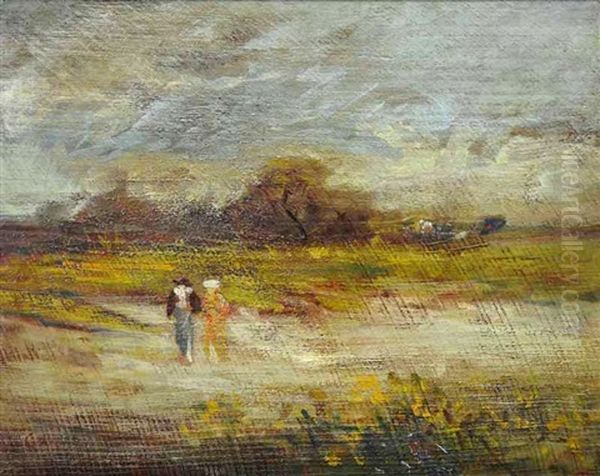 Two Figures In A Landscape, France Oil Painting by Charles Conder