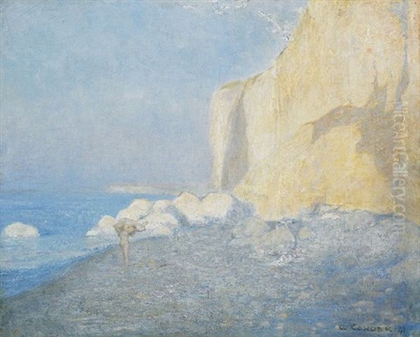 Marine Mer, Bleue Et Falaise Oil Painting by Charles Conder