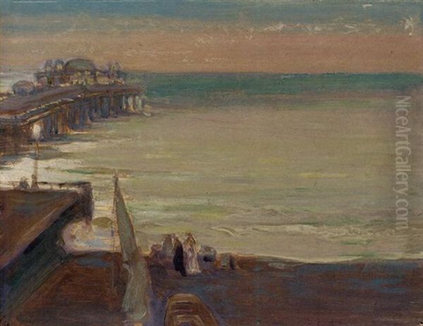 Brighton Pier Oil Painting by Charles Conder