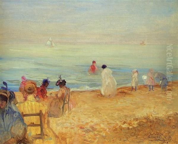 The Beach, Pourville Oil Painting by Charles Conder