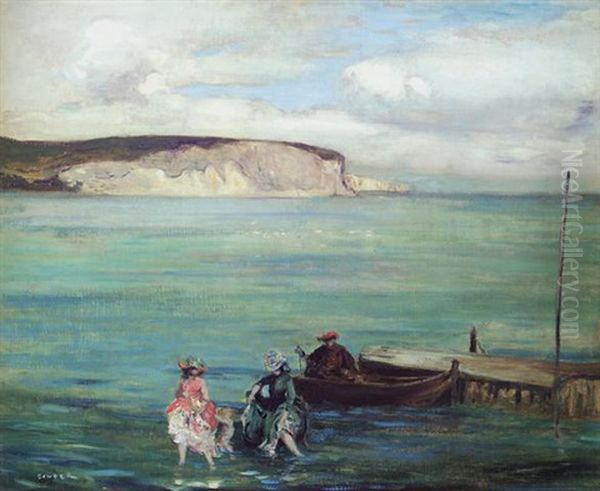 Swanage Bay Oil Painting by Charles Conder