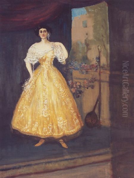 Portrait Of A Lady Oil Painting by Charles Conder