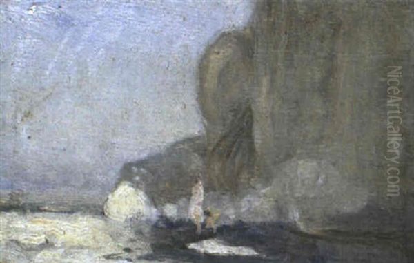 Figures On A Rocky Promontory, Dieppe Oil Painting by Charles Conder