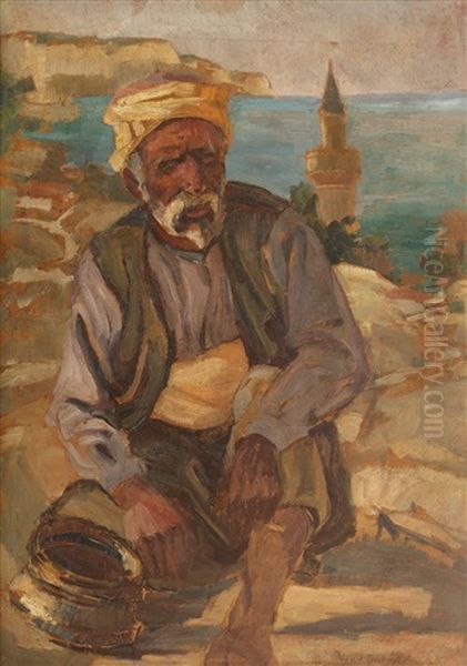 Turc La Balcic Oil Painting by Virgil Condoiu