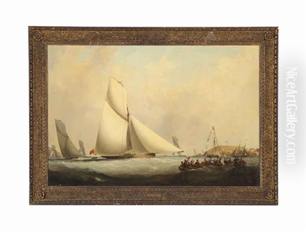 The Arrival Of A Schooner In A Harbor Oil Painting by Nicholas Condy