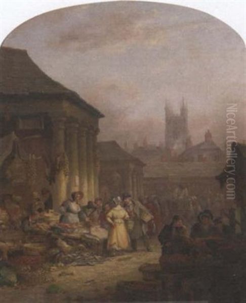 Plymouth Market Oil Painting by Nicholas Condy