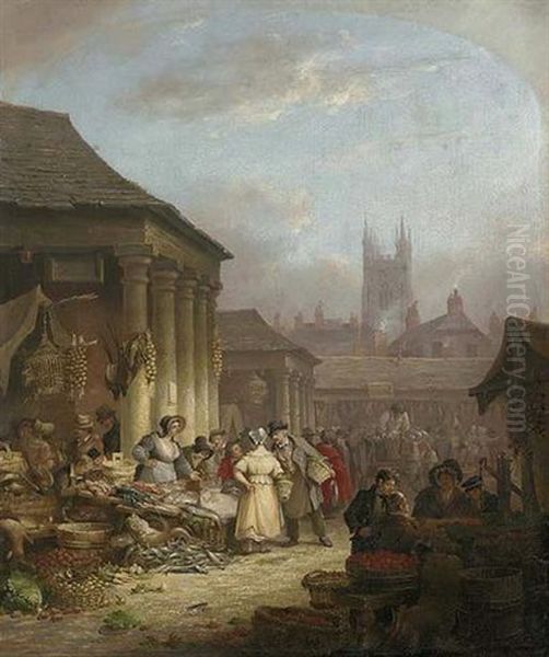 Plymouth Market Oil Painting by Nicholas Condy