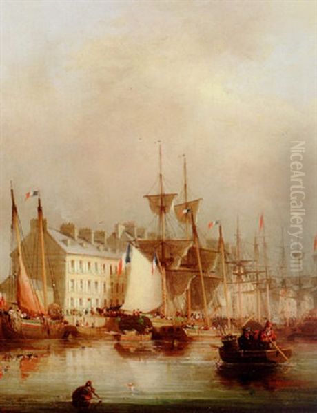 The Basin Commerce, Cherbourg Oil Painting by Nicholas Condy