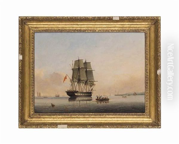 An East Indiaman About To Set Sail Oil Painting by Nicholas Matthew Condy