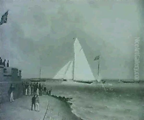 The Yacht 'arrow' Owned By Joseph Weld, Winning The King's  Cup, Cowes, 1826 Oil Painting by Nicholas Matthew Condy