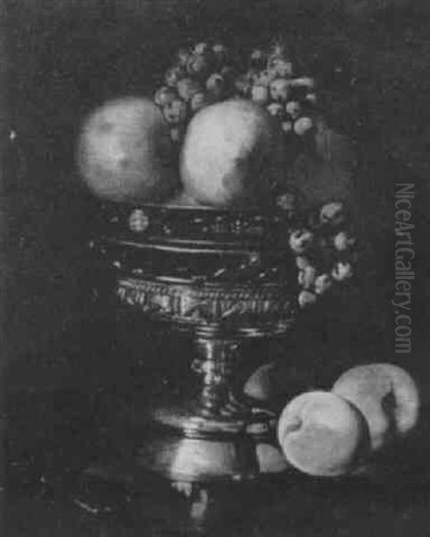 Fruit In A Compote Oil Painting by William B. Conely