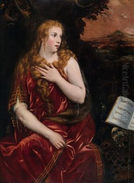 Die Busende Maria Magdalena In Einer Landschaft Oil Painting by Gillis Congnet the Elder