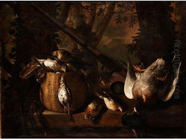 Jagdstilleben Oil Painting by David de Coninck