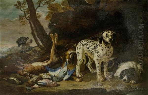 Jagdhunde Mit Beute Oil Painting by David de Coninck