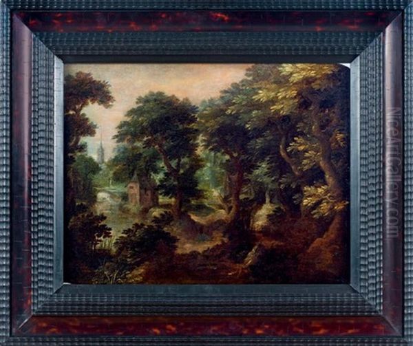 Paysage Forestier Avec Des Batiments by Gillis Van Coninxloo III