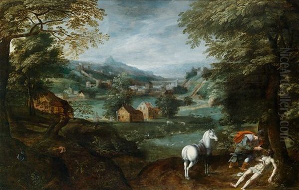 Weite Berglandschaft Mit Dem Barmherzigen Samariter Oil Painting by Gillis Van Coninxloo III