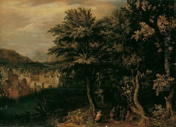 Weite Bewaldete Landschaft Mit Biblischer Staffage Oil Painting by Gillis Van Coninxloo III