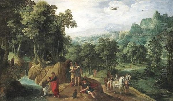 Taufe Des Kammerers Oil Painting by Gillis Van Coninxloo III