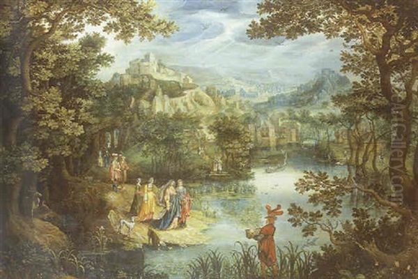 Moise Sauve Des Eaux Oil Painting by Gillis Van Coninxloo III