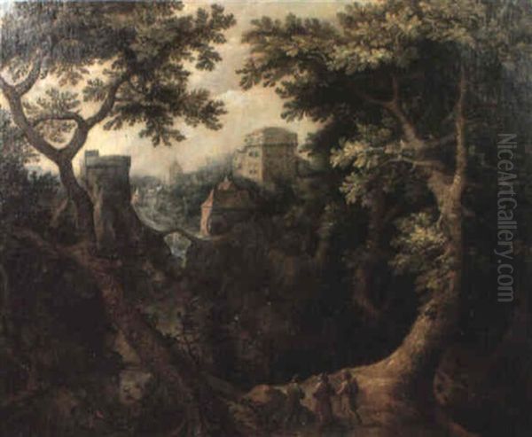 Paysage Avec Les P,lerins D'emmaus Oil Painting by Gillis Van Coninxloo III