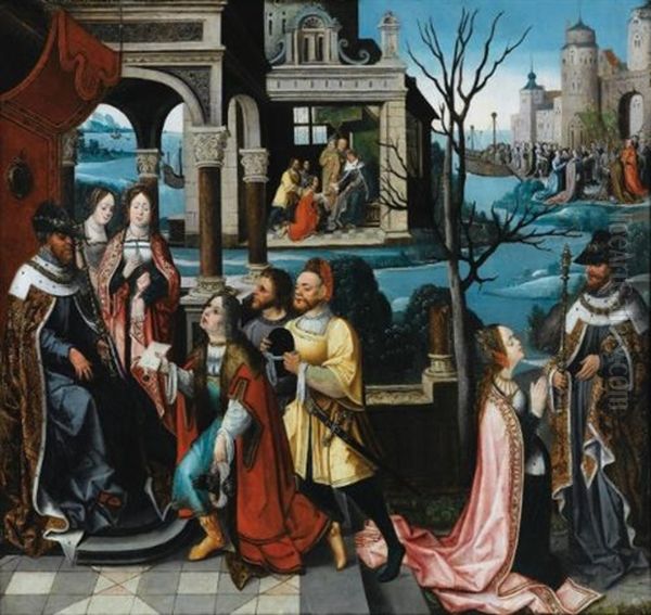 Scenes De La Vie De Sainte Ursule Oil Painting by Jan van Coninxloo the Younger