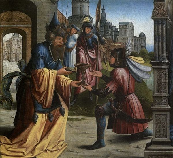 La Rencontre D'abraham Et De Melchisedech Oil Painting by Jan van Coninxloo the Younger