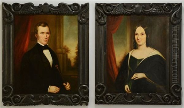 U.s. Representative From Tennessee Charles Ready And His Wife Martha (2 Works) Oil Painting by Sara Ward Conley