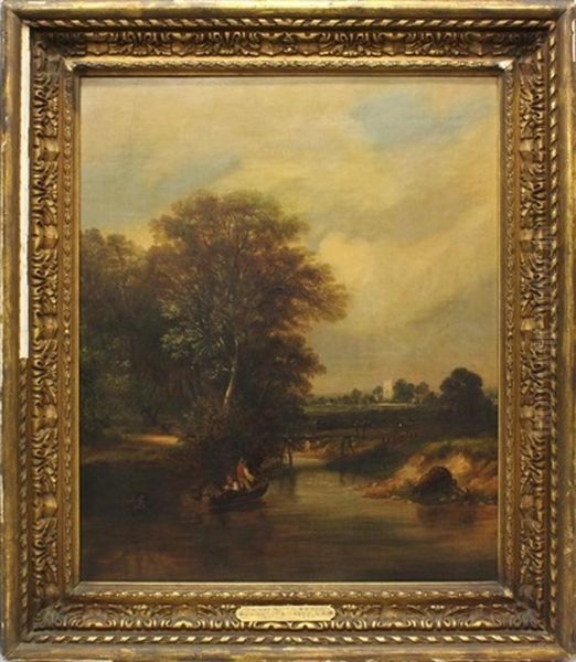 On The River Stour Oil Painting by John Constable