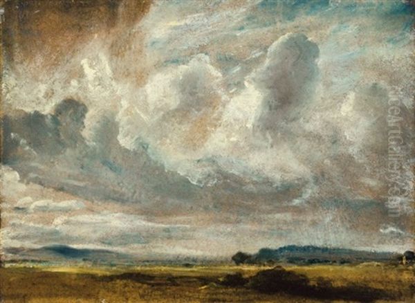 Study Of Clouds Over A Landscape Oil Painting by John Constable