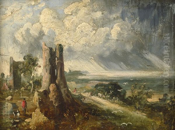 Hadleigh Castle Bei Aufziehendem Gewitter Oil Painting by John Constable