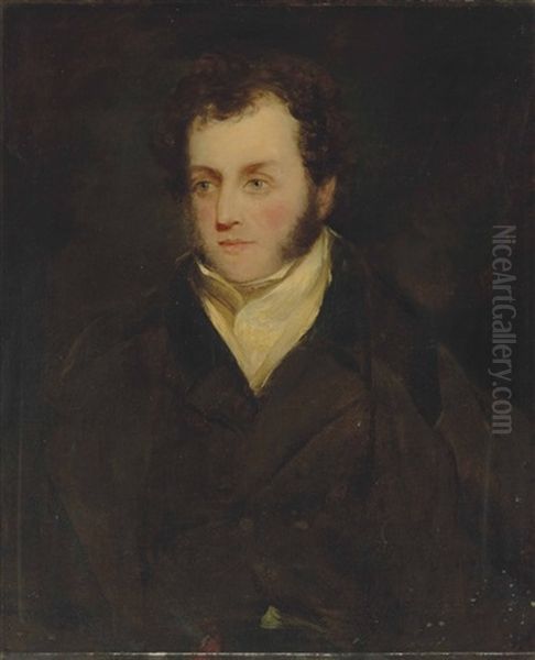 Portrait Of A Gentleman, Traditionally Identified As Lancelot Archer-burton (1789-1852), Bust-length, In A White Cravat And Black Coat Oil Painting by John Constable