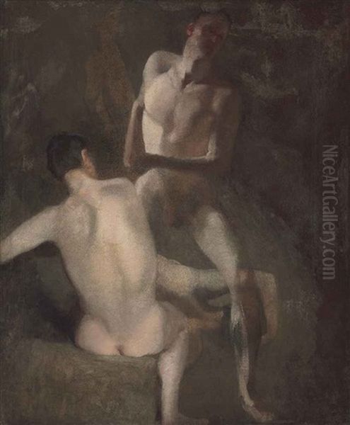 Study Of Three Nudes Oil Painting by John Constable