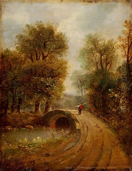 Wanderer Auf Einer Brucke Oil Painting by John Constable