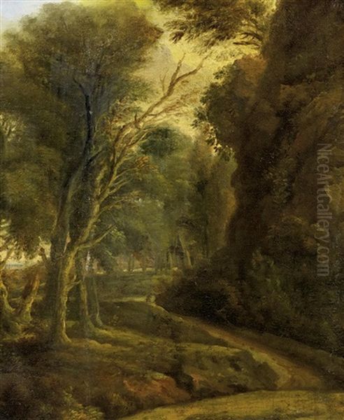 Gebirgige Waldlandschaft Oil Painting by John Constable