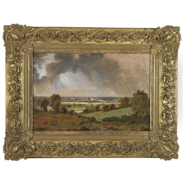 Dedham Vale: View Of Langham Church From The Fields Just East Of Vale Farm, East Bergholt Oil Painting by John Constable