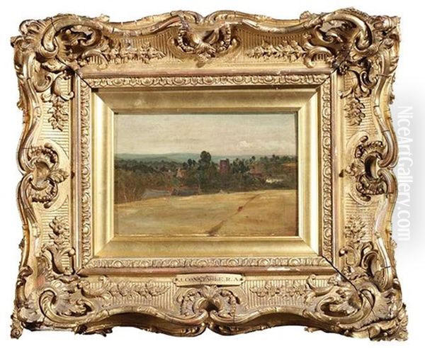 Landschaft Mit Feldweg, Im Hintergrund Erheben Sich Die Hauser Einer Ortschaft by John Constable