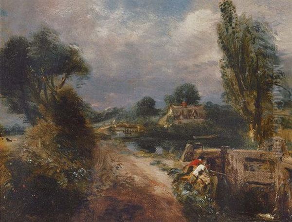 Study For Boys Fishing Oil Painting by John Constable