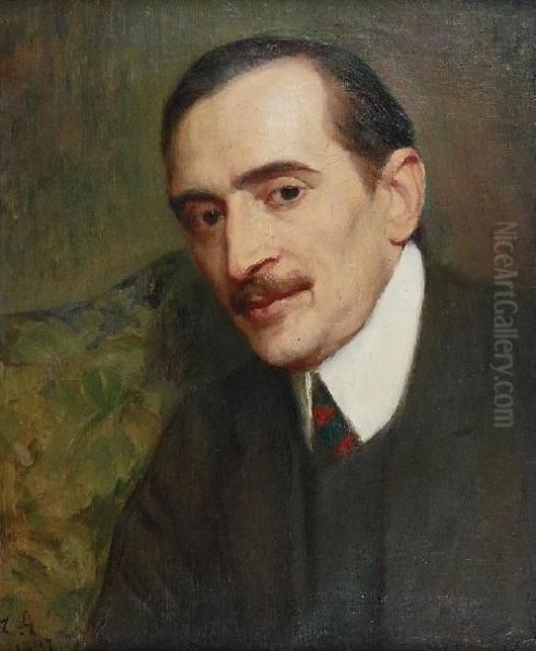 Portret Mieczyslawa Srokowskiego Oil Painting by Zygmunt Andrychiewicz