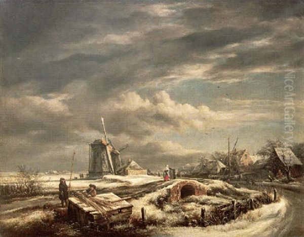 Winter Oil Painting by John Constable