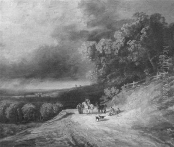 Weite Landschaft Mit Aufziehendem Gewitter Oil Painting by John Constable