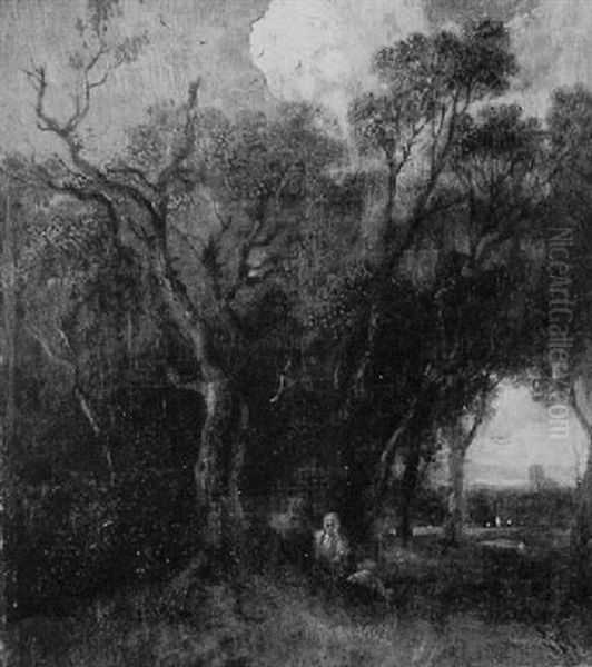 Wooded Landscape With A View Of Dedham Oil Painting by John Constable