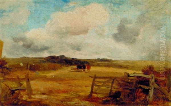 Cattle In An Extensive Landscape Oil Painting by John Constable