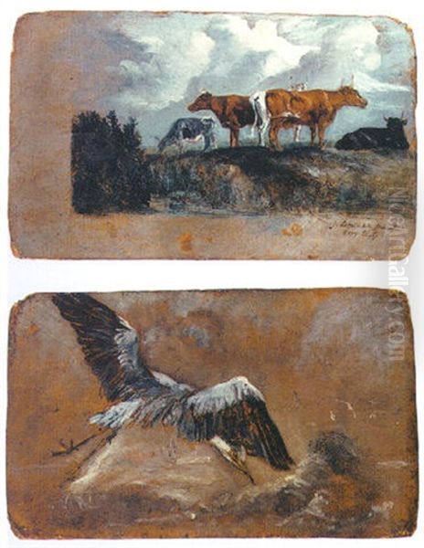 Cattle On A Bank by John Constable