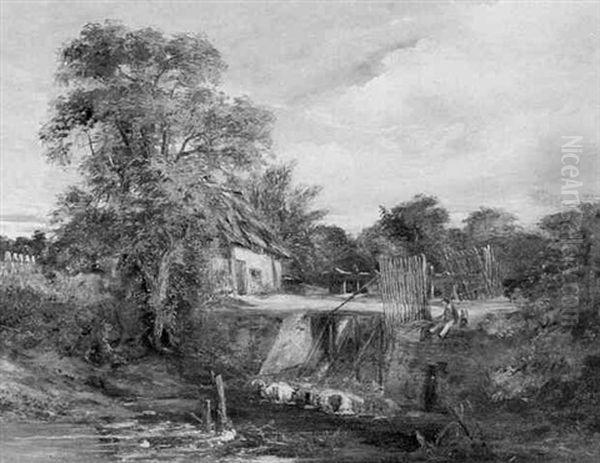 A Lock In Suffolk Oil Painting by John Constable