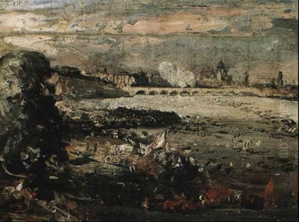 Waterloo Bridge Oil Painting by John Constable