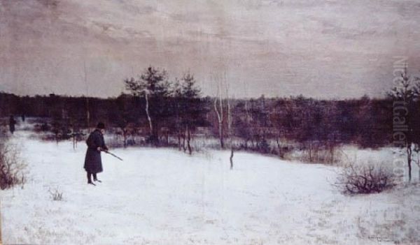 Na Polowaniu (1901?) Oil Painting by Zygmunt Andrychiewicz