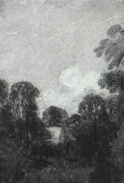 A Cottage In A Dell Oil Painting by John Constable