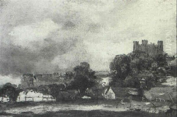 Rochester Castle Oil Painting by John Constable