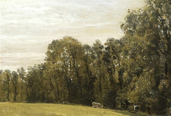 A View At Hampstead Oil Painting by Lionel Bicknell Constable