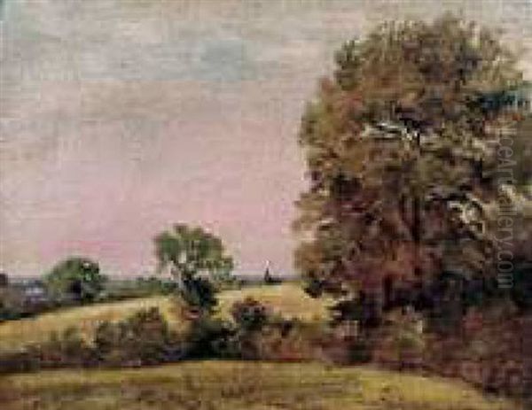 Wooded Landscape Oil Painting by Lionel Bicknell Constable